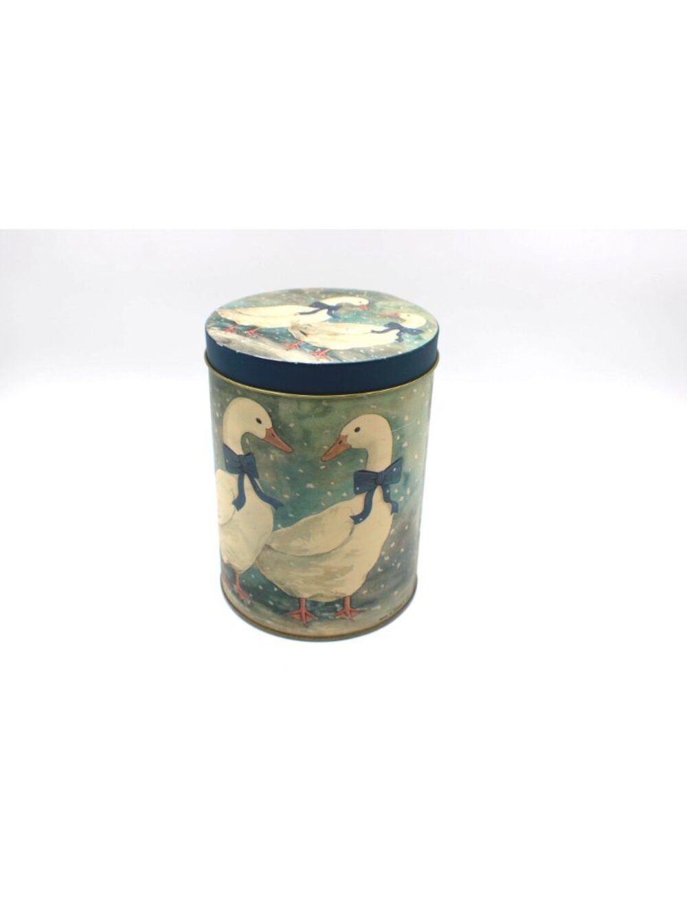Geese Vintage Metal Tin Canister Matching Lid Farmhouse 6" Replacement Nesting - Picture 6 of 8
